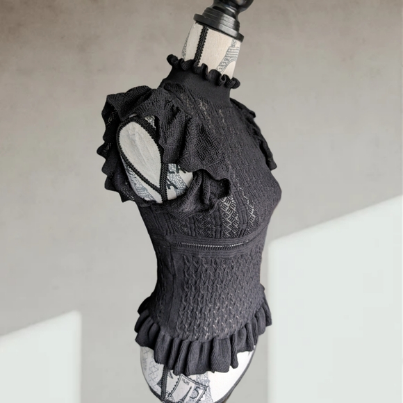 Zara Victorian black top - Picture 4 of 6